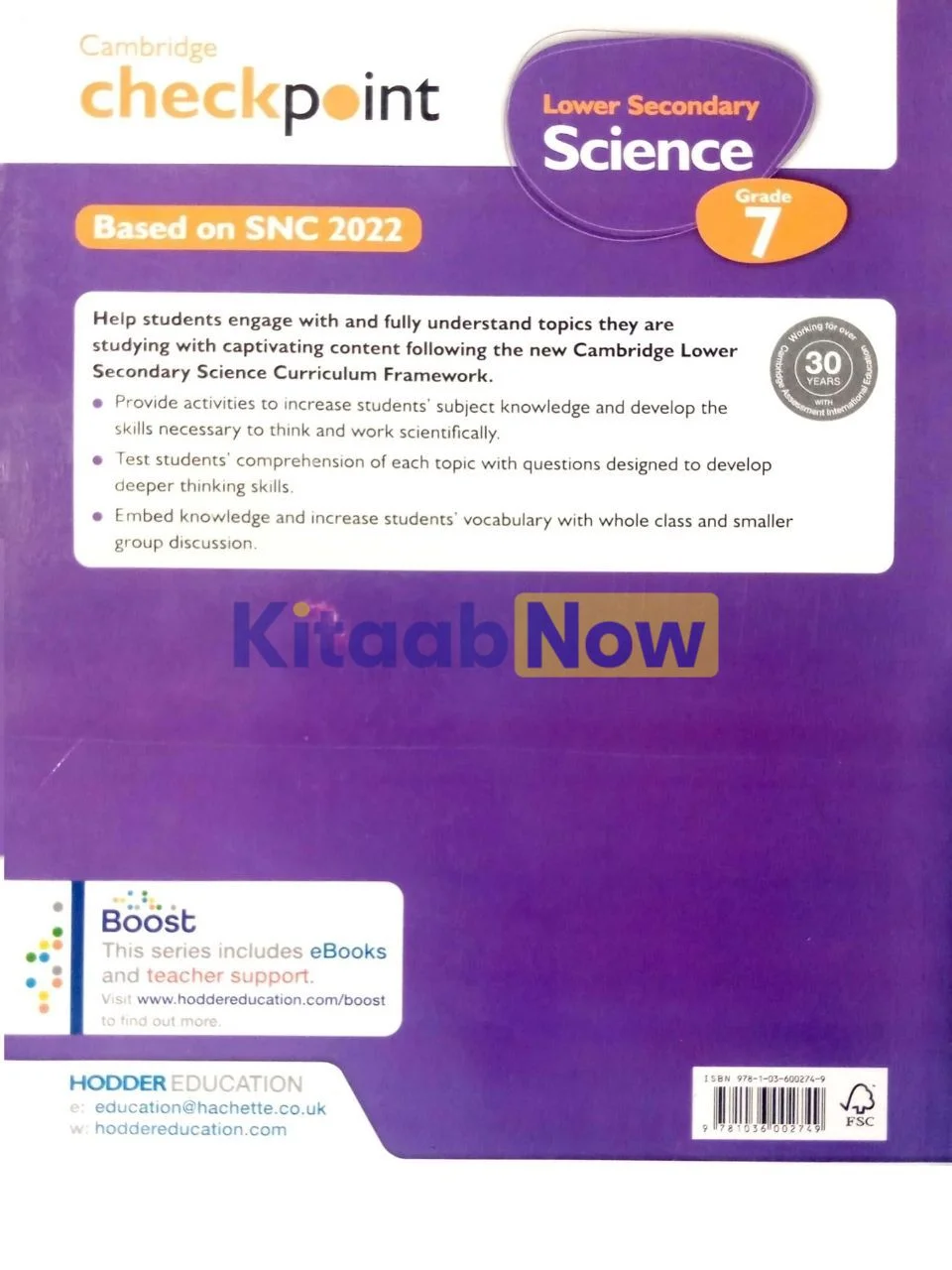 Cambridge Checkpoint Lower Secondary Science for Grade 7 (3rd